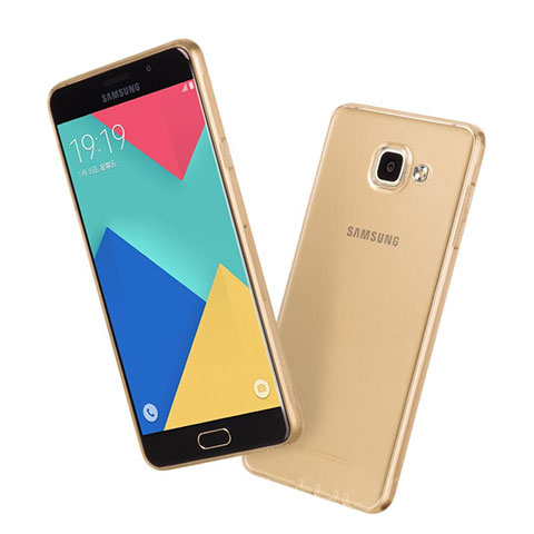 Funda Silicona Ultrafina Transparente para Samsung Galaxy A7 (2016) A7100 Oro