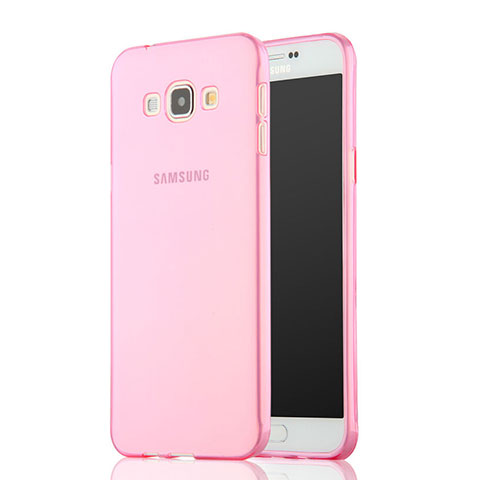 Funda Silicona Ultrafina Transparente para Samsung Galaxy A7 Duos SM-A700F A700FD Rosa