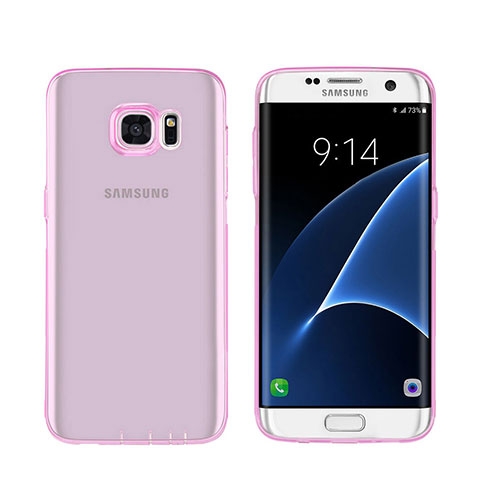 Funda Silicona Ultrafina Transparente para Samsung Galaxy S7 Edge G935F Rosa