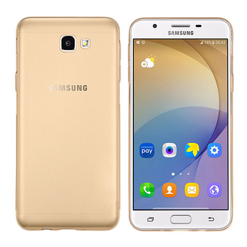 Funda Silicona Ultrafina Transparente T02 para Samsung Galaxy On7 (2016) G6100 Oro