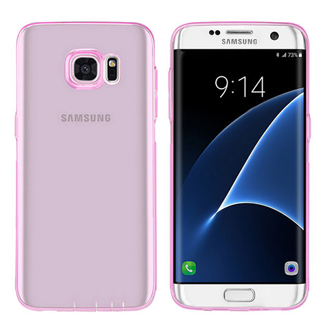 Funda Silicona Ultrafina Transparente T07 para Samsung Galaxy S7 Edge G935F Rosa