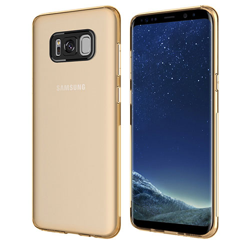 Funda Silicona Ultrafina Transparente T15 para Samsung Galaxy S8 Plus Oro