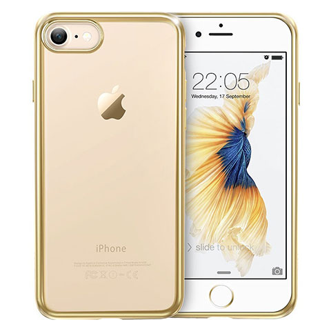 Funda Silicona Ultrafina Transparente T18 para Apple iPhone 7 Oro