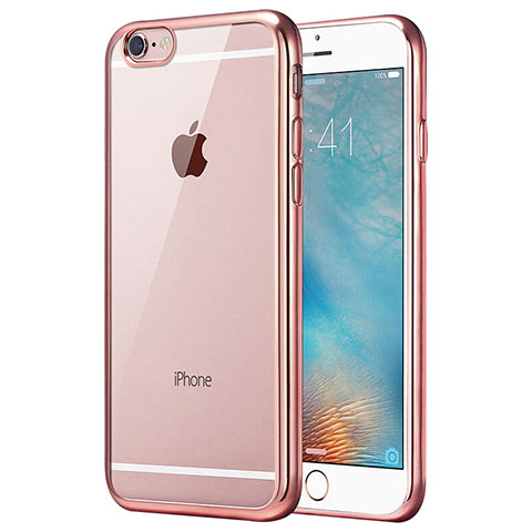 Funda Silicona Ultrafina Transparente T21 para Apple iPhone 7 Oro Rosa