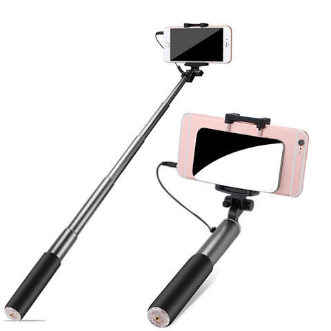 Palo Selfie Stick Extensible Conecta Mediante Cable Universal S11 Gris