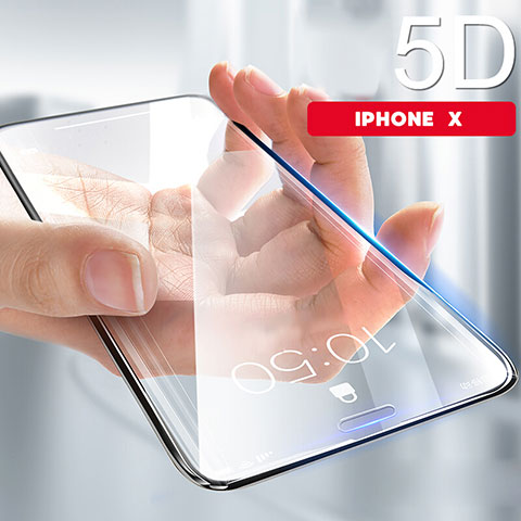 Protector de Pantalla Cristal Templado 5D para Apple iPhone X Claro