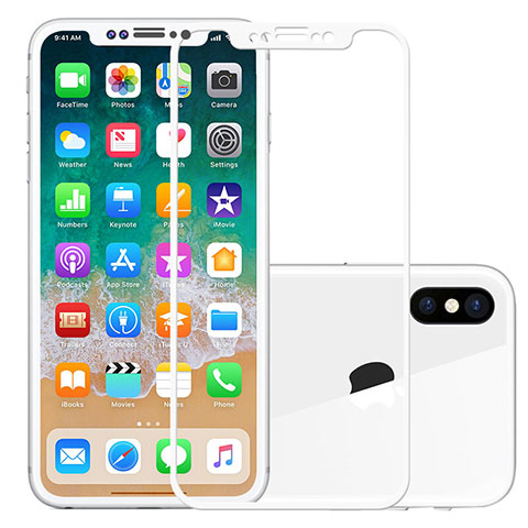 Protector de Pantalla Cristal Templado Integral F02 para Apple iPhone Xs Blanco