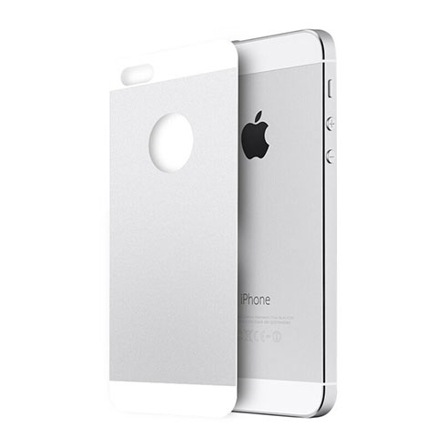 Protector de Pantalla Cristal Templado Trasera para Apple iPhone 5S Plata