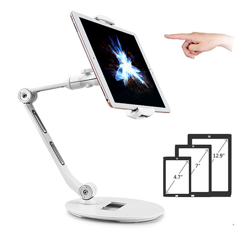 Soporte Universal Sostenedor De Tableta Tablets Flexible H08 para Apple iPad 10.2 (2019) Blanco