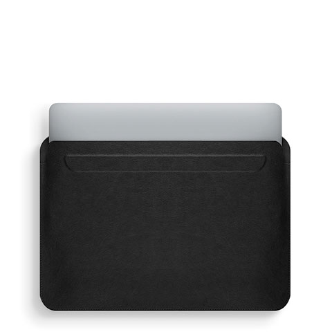 Suave Cuero Bolsillo Funda L02 para Apple MacBook Air 13.3 pulgadas (2018) Negro