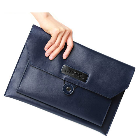 Suave Cuero Bolsillo Funda L12 para Apple MacBook Air 11 pulgadas Azul