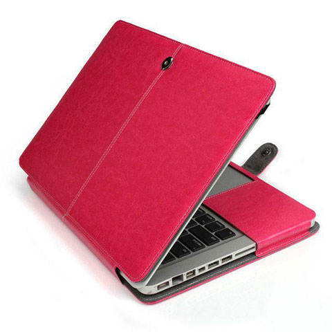 Suave Cuero Bolsillo Funda L24 para Apple MacBook Air 13.3 pulgadas (2018) Rosa Roja