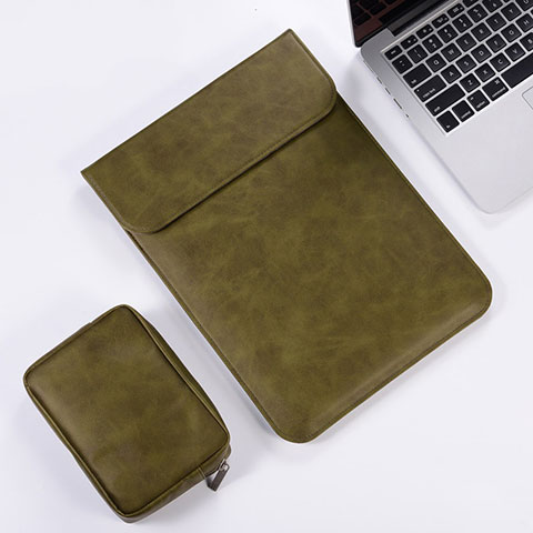 Suave Cuero Bolsillo Funda para Apple MacBook Pro 15 pulgadas Retina Verde