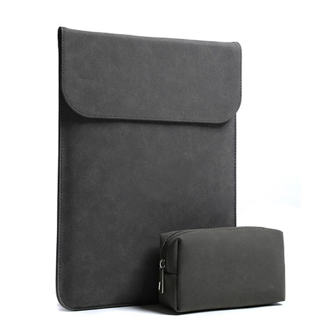 Suave Terciopelo Tela Bolsa Funda L02 para Huawei Honor MagicBook 14 Negro