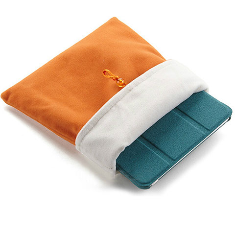 Suave Terciopelo Tela Bolsa Funda para Apple iPad 3 Naranja