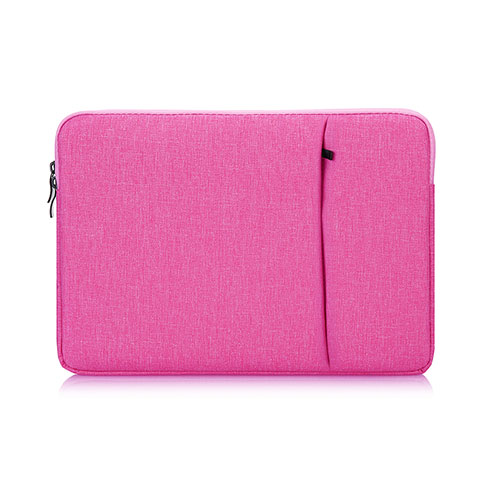 Suave Terciopelo Tela Bolsa Funda S01 para Samsung Galaxy Book Flex 15.6 NP950QCG Rosa Roja