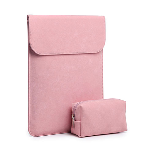 Suave Terciopelo Tela Bolsa Funda S02 para Huawei Matebook D14 (2020) Rosa