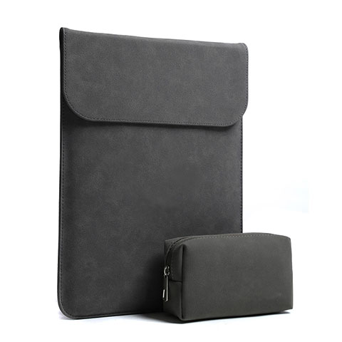 Suave Terciopelo Tela Bolsa Funda S02 para Huawei Matebook D15 (2020) 15.6 Negro