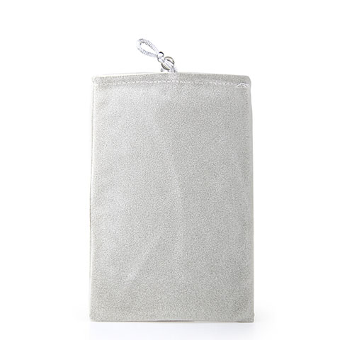 Suave Terciopelo Tela Bolsa Funda Universal Gris