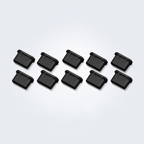 Tapon Antipolvo USB-C Jack Type-C Universal 10PCS H01 para Apple iPhone 15 Negro