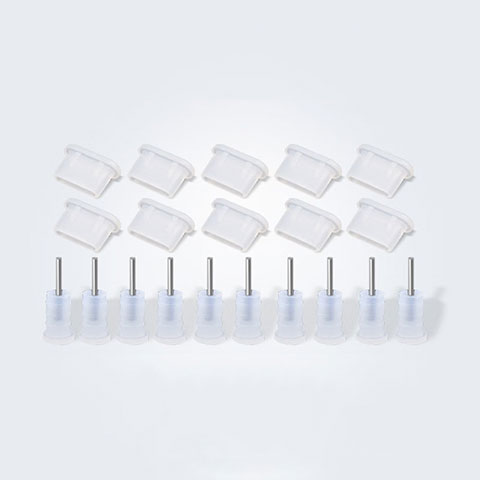 Tapon Antipolvo USB-C Jack Type-C Universal 10PCS para Apple iPhone 15 Plus Blanco