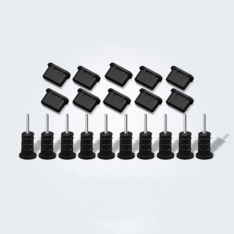 Tapon Antipolvo USB-C Jack Type-C Universal 10PCS para Apple iPhone 15 Plus Negro