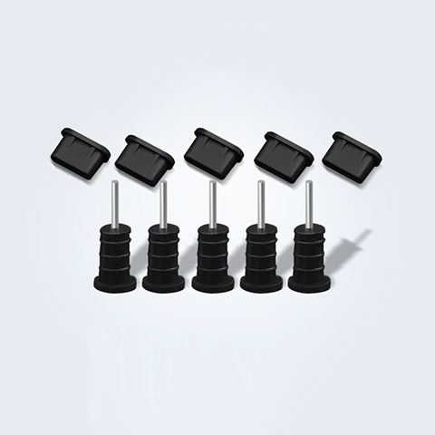 Tapon Antipolvo USB-C Jack Type-C Universal 5PCS para Apple iPad Pro 12.9 (2021) Negro