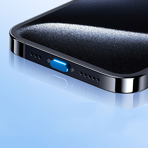 Tapon Antipolvo USB-C Jack Type-C Universal H01 para Apple iPhone 15 Pro Azul