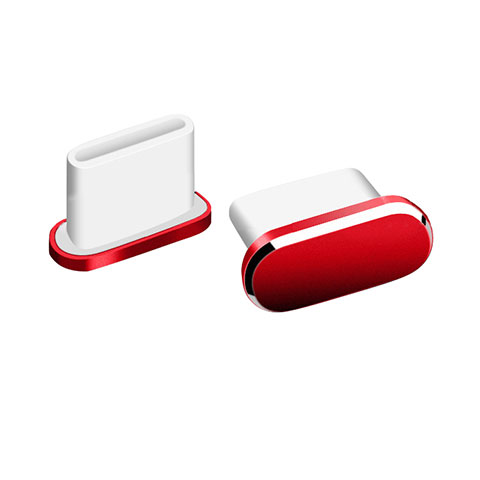 Tapon Antipolvo USB-C Jack Type-C Universal H06 para Apple iPad Air 5 10.9 (2022) Rojo