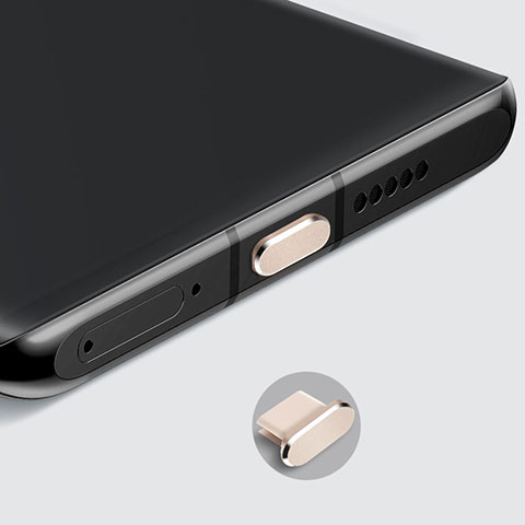 Tapon Antipolvo USB-C Jack Type-C Universal H08 para Apple iPhone 15 Pro Oro