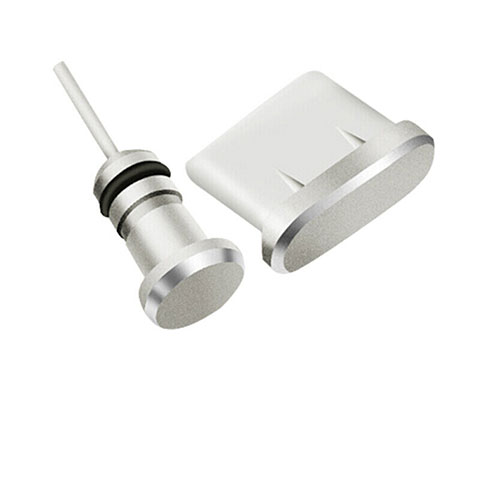 Tapon Antipolvo USB-C Jack Type-C Universal H09 para Apple iPhone 15 Plata