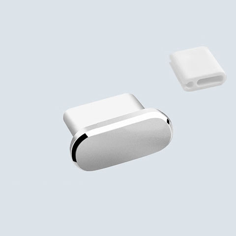 Tapon Antipolvo USB-C Jack Type-C Universal H10 para Apple iPad Air 5 10.9 (2022) Plata