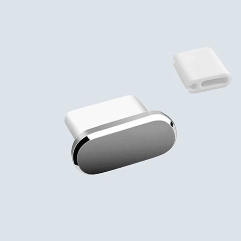 Tapon Antipolvo USB-C Jack Type-C Universal H10 para Apple iPhone 15 Plus Gris Oscuro
