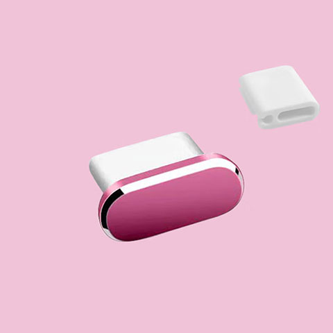 Tapon Antipolvo USB-C Jack Type-C Universal H10 para Apple iPhone 15 Pro Rosa Roja