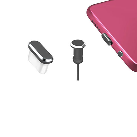 Tapon Antipolvo USB-C Jack Type-C Universal H12 para Apple iPhone 15 Pro Gris Oscuro