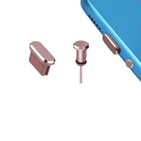 Tapon Antipolvo USB-C Jack Type-C Universal H15 para Apple iPhone 15 Plus Oro Rosa