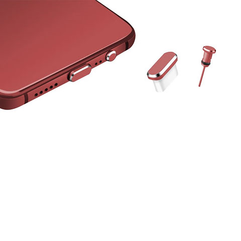 Tapon Antipolvo USB-C Jack Type-C Universal H17 para Apple iPad Air 5 10.9 (2022) Rojo