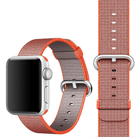 Tela Correa De Reloj Eslabones Pulsera para Apple iWatch 2 42mm Naranja