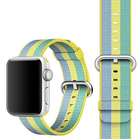 Tela Correa De Reloj Pulsera Eslabones para Apple iWatch 3 38mm Amarillo