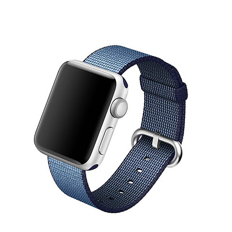 Tela Correa De Reloj Pulsera Eslabones para Apple iWatch 3 38mm Azul