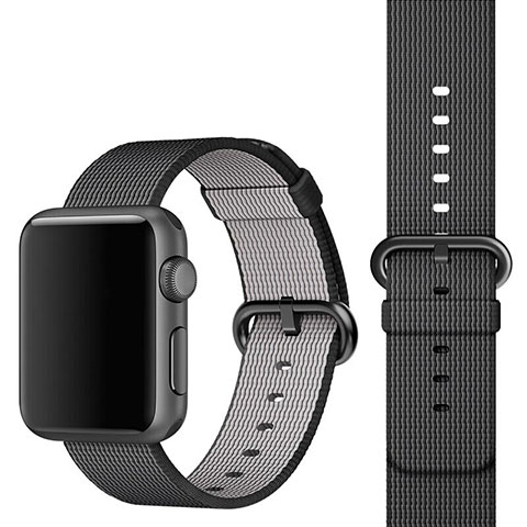 Tela Correa De Reloj Pulsera Eslabones para Apple iWatch 3 38mm Negro