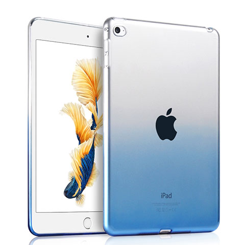 Ultra-thin Transparente Gel Gradient Soft Case para Apple iPad Air 2 Azul