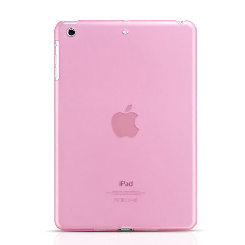 Ultra-thin Transparente Plastico Back Cover para Apple iPad Mini 2 Rosa