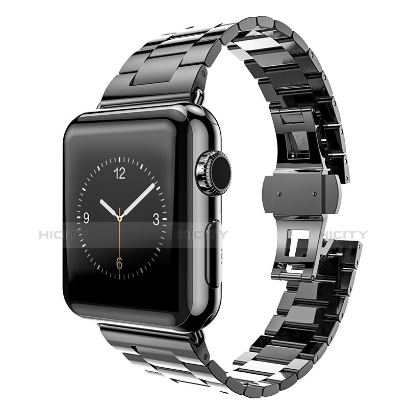 Acero Inoxidable Correa De Reloj Pulsera Eslabones para Apple iWatch 2 38mm Negro