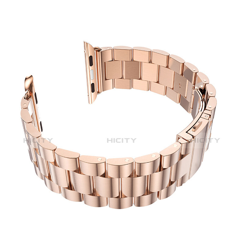 Acero Inoxidable Correa De Reloj Pulsera Eslabones para Apple iWatch 38mm Oro Rosa