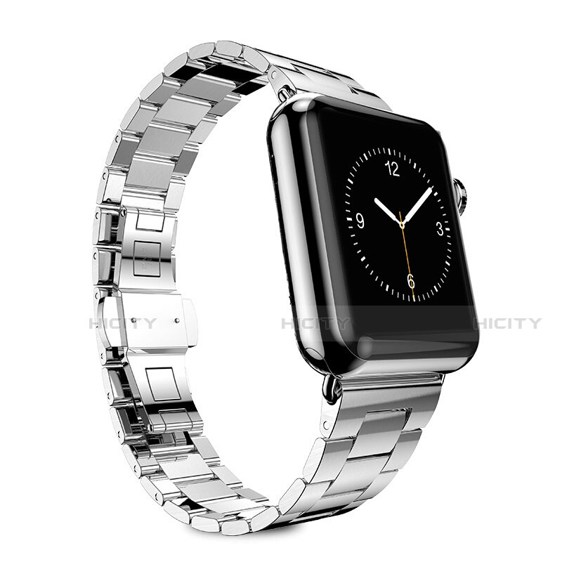 Acero Inoxidable Correa De Reloj Pulsera Eslabones para Apple iWatch 5 44mm Plata