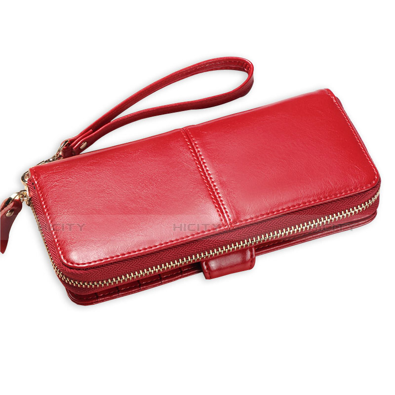 Bolso Cartera Protectora de Cuero Funda Universal Rojo