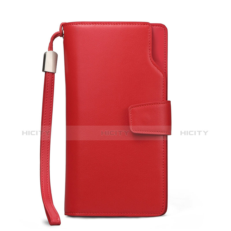 Bolso Cartera Protectora de Cuero Universal Rojo