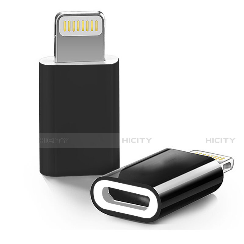 Cable Adaptador Android Micro USB a Lightning USB H01 para Apple iPhone 13 Pro Max Negro