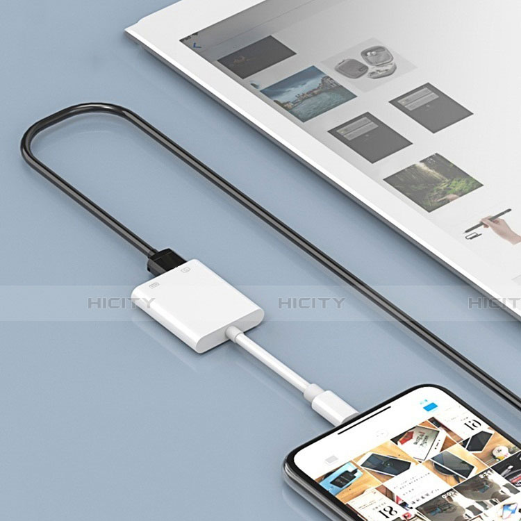 Cable Adaptador Lightning a USB OTG H01 para Apple iPad 10.2 (2020) Blanco